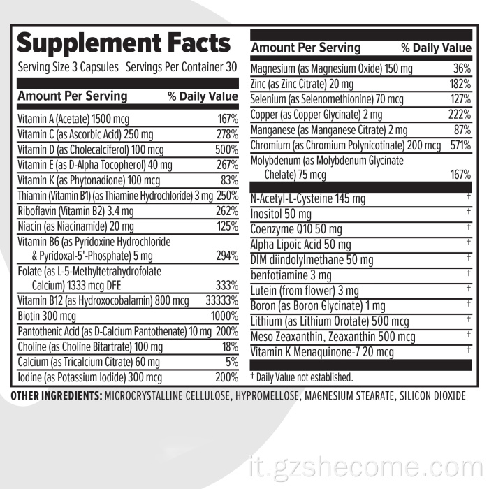 multivitaminico ottimizzare le capsule multivitaminiche metilate